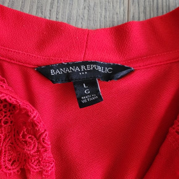 Short Sleeve Vibrant Red Blouse With Ties - Picture 11 of 11